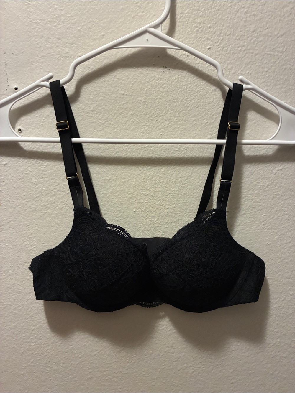 Black Lace Push Up/Underwire Bra with Adjustable Straps